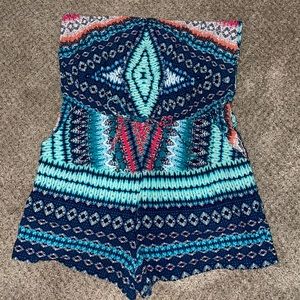 Rue21 multi-colored strapless romper